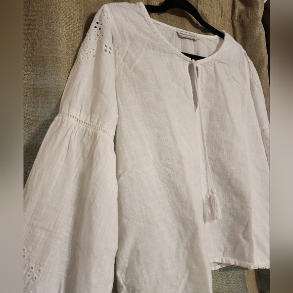 Abercrombie and Fitch white linen top size medium - Picture 10 of 13